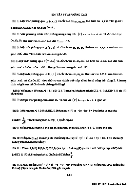 Toán 12 - Bài tập phương trình mặt phẳng nâng cao